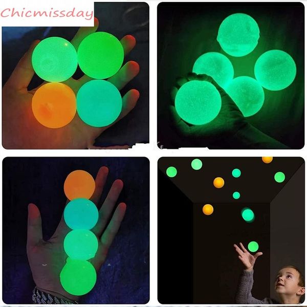 

ceiling balls luminescent stress relief sticky ball glow stick to the wall and fall off slowly squishy glow toys for kids adults