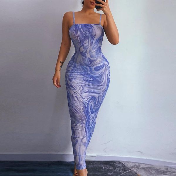 

casual dresses eaglewolf 2021 summer halter print suspender dress women, Black;gray