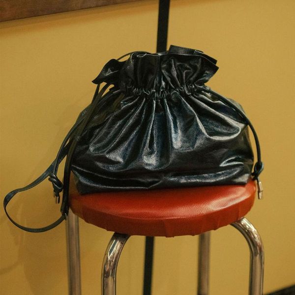 

waist bags genuine leather women bag simple fashion drawstring shoulder