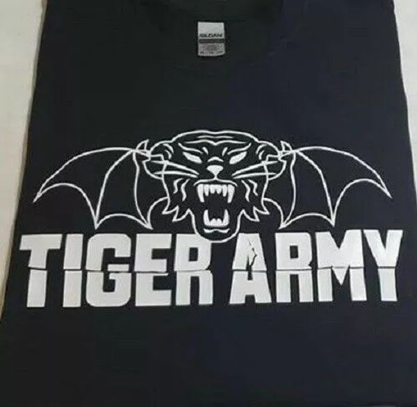

tiger army punk rock hardcore thrash band t shirt tee music band bat, White;black