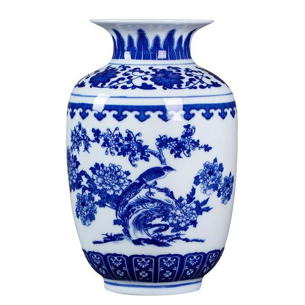 

vases jingdezhen ceramics antique blue and white porcelain vase ornaments chinese style porch flower arrangement home decoration craft