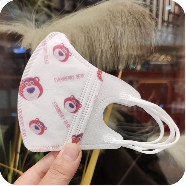

bear strawberry 3d three-dimensional disposable mask cartoon printing children fashion trend couple summer thin
