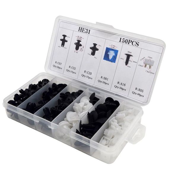 

340/150/100pcs universal car bumper fender hole black plastic rivets clip fasteners auto accessories 2021 other vehicle tools
