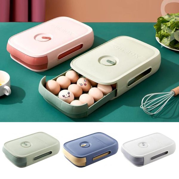 

storage bottles & jars the drawer type egg box refrigerator can be stacked with food crisper lid collision proof kitchen device