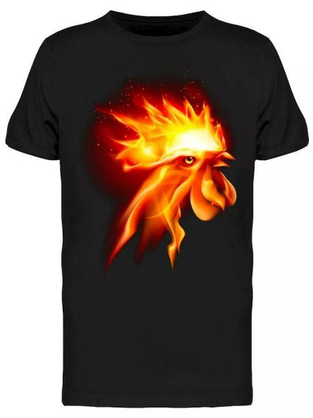 

Fire Rooster Design Tee Men's -Image by Shutterstock, White;black