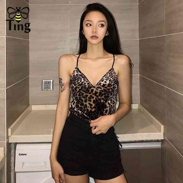 

summer velvet leopard tank women sleeveless v neck female shirt vest casual camis streetwear plus size 2xl 210513, White