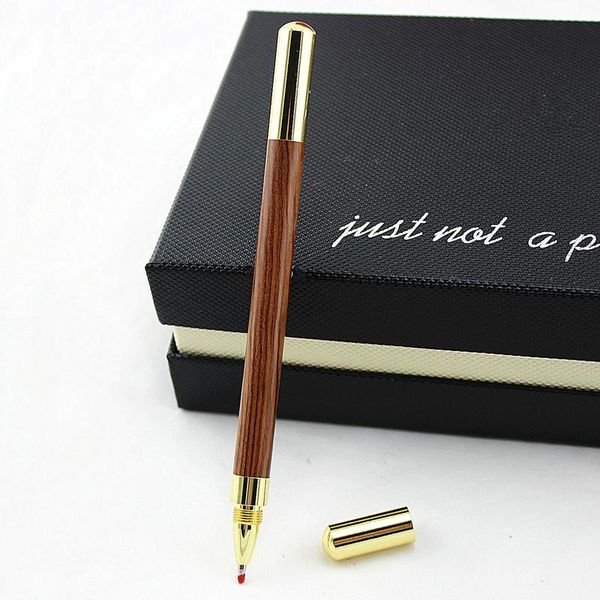 

gel pens vintage wood body ballpoint pen ball business signature brass roller metal cap stationery school supplies gift