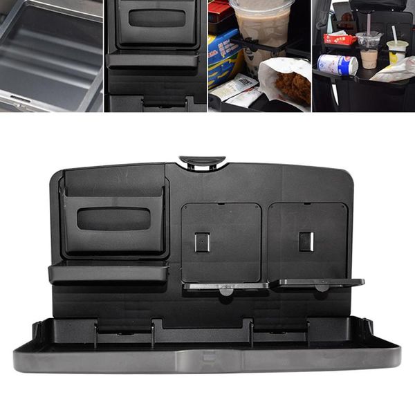 

hooks & rails car drink tray holder cup universal foldable seat back lapdesk auto table