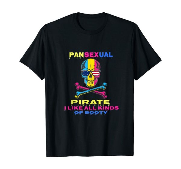 

pride lgbt pansexual pirate booty funny t-shirt black s-5xl, White;black