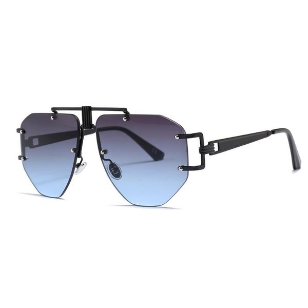

sunglasses no irregular frame male big glasses street snap tide, White;black