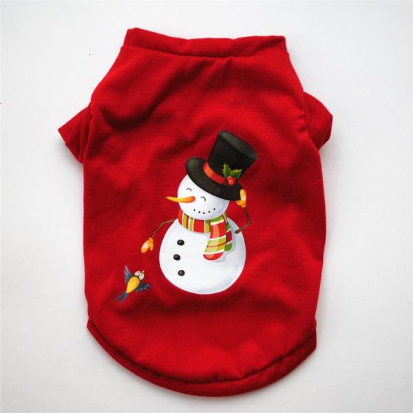 

dog apparel pet clothing christmas clothes bright red t-shirt day