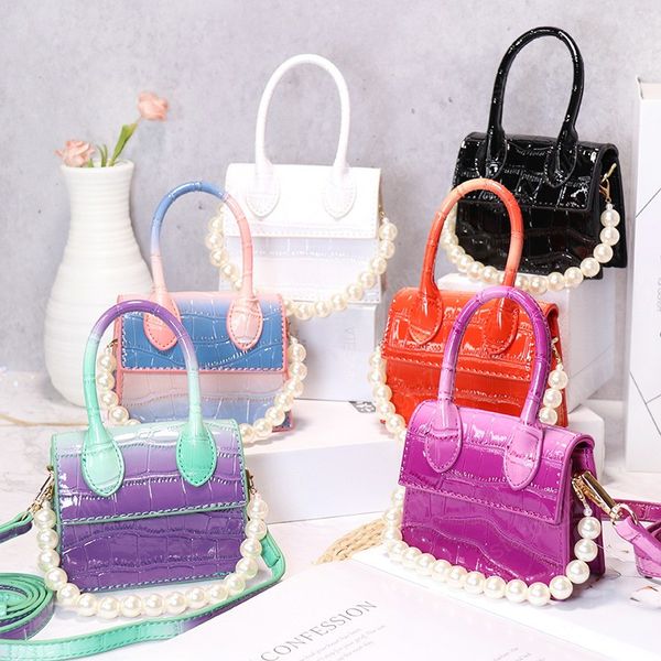

kids handbags fashion bag girls bags children accessories mini women purse children's shoulder messenger handbag bowknot princess pearl, Black