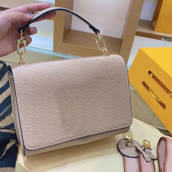 

2021 tote bag plain cover shoulder bags leather golden haraware totes handbags ajustable detachable knitting embroidery strap fashion letter