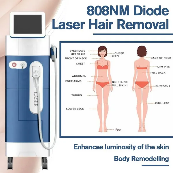 Venda 2022 Novo Design 808 Diod Diodo Laser Hair Remones Dispositivo na Europa com bom feedback