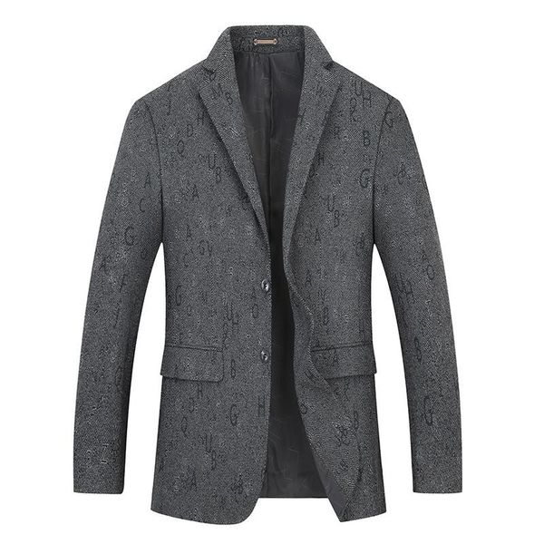 

autumn men's plus size suit for young men wool & blends, Black