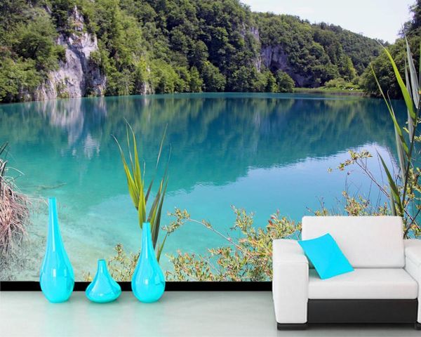 

wallpapers papel de parede beautiful blue lake in croatia natural 3d wallpaper,living room tv wall bedroom papers home decor mural