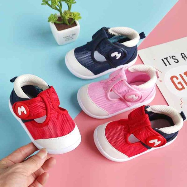 

summer infant girls boys toddler shoes soft bottom comfortable outdoor anti-collision children baby mesh sandals 210315, Black;red