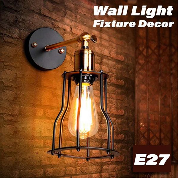 

wall lamp retro vintage industrial iron art light bedside living room sconce led e27 indoor fixture