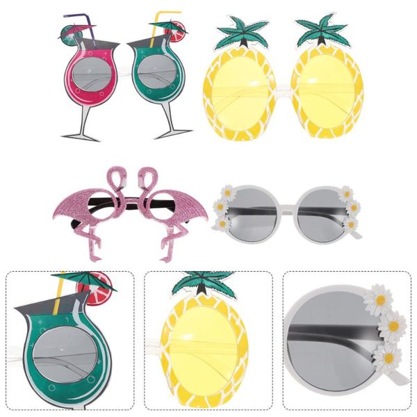 

party decoration 4pcs hawaii styled eyeglasses daisy decorative glasses pography props