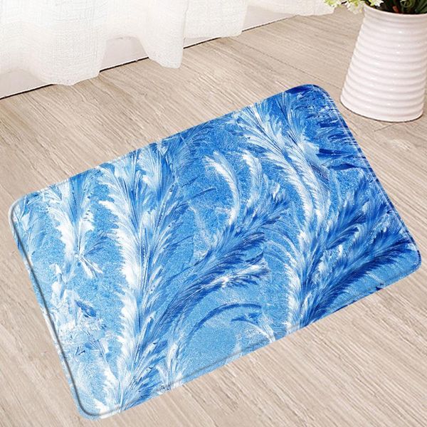 

bath mats feather print mat colorful non-slip water absorption carpet shower room kitchen toilet pad washable geometric bathroom