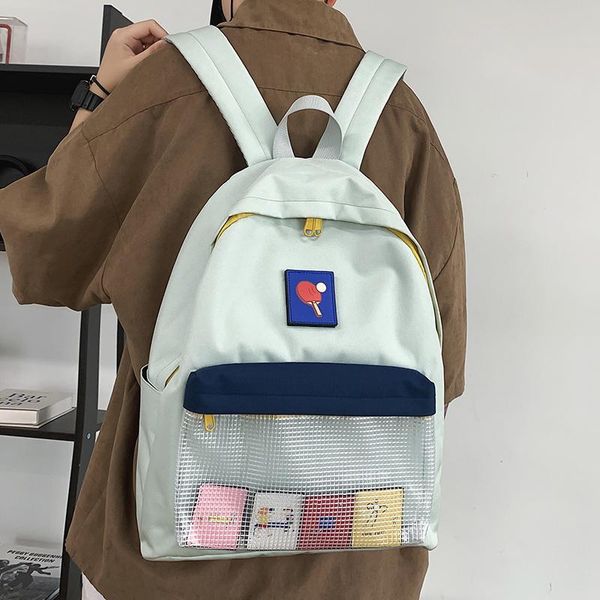 

backpack junior high school student bag female large-capacity korean contrast color campus niche design