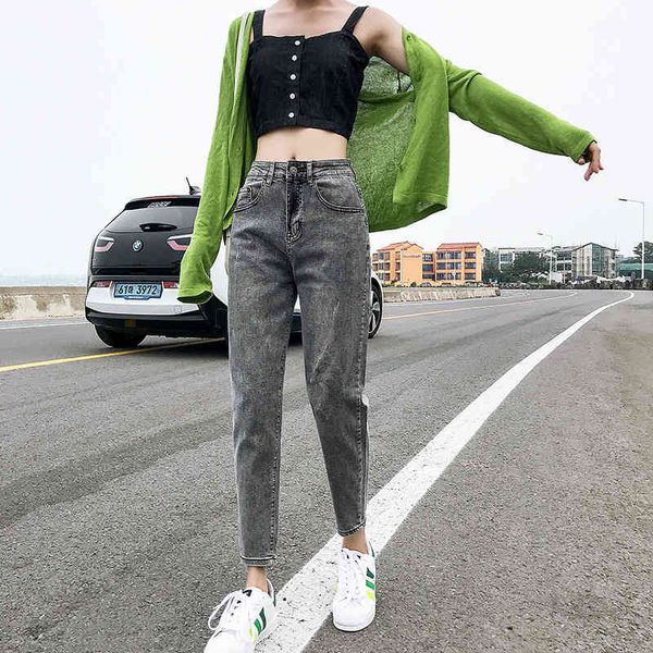 

women's jeans 2021 summer new jeans cropped pants with holes, Blue