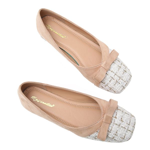 

two color splicing classic shoes shallow mouth square head single shoes soft bottom comfortable shoe zapatos de mujer size 32-44 823, Black
