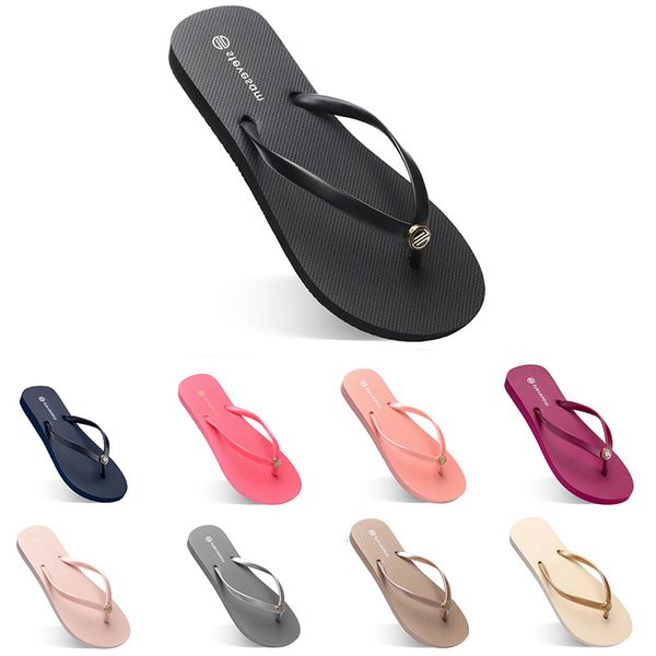 

2023 lady casual slippers flip flops beach l indoor slipper triple black pink white lemon green grey navy womens shoes seventy five