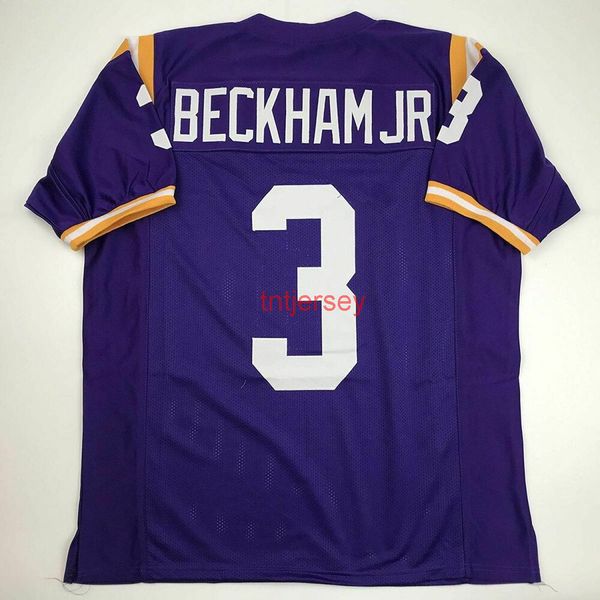 

custom new odell beckham jr lsu purple college stitched football jersey add any name number, Black