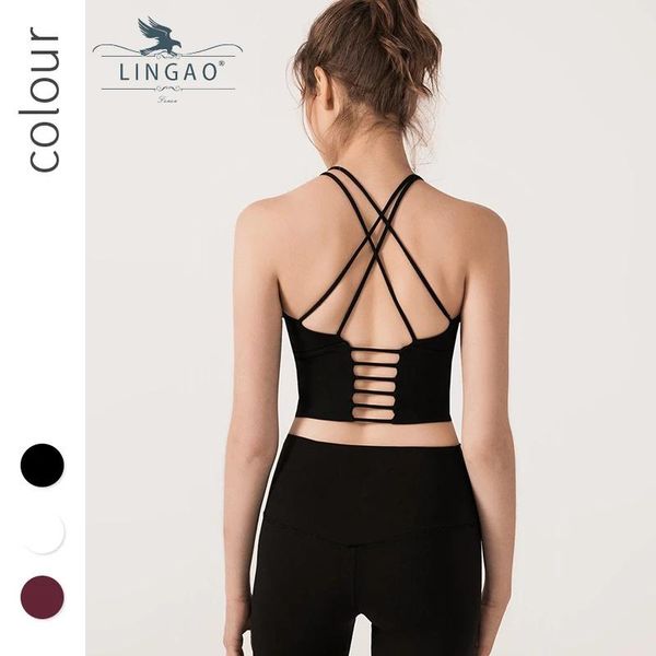 

yoga outfit women's sports bra shockproof running gathering underwear fitness beauty back quick-drying vest