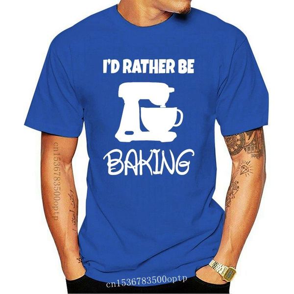 

men's t-shirts funny cotton tees shirts short sleeve i'd rather be baking great british bake cake biscuit custom t shirt printing, White;black