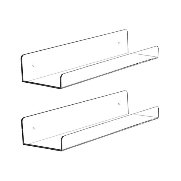

hooks & rails 2pcs wall-mounted racks household storage holders acrylic shelves
