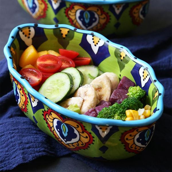 

creative ceramic bowl salad dessert household special-shaped european tableware large fruit bowls