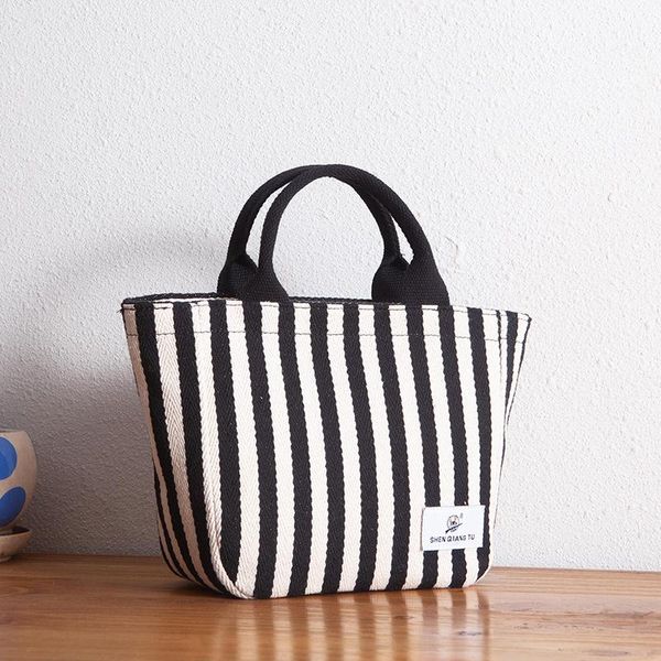 

evening bags striped canvas bag women's portable casual handbag 2021 manufacturers