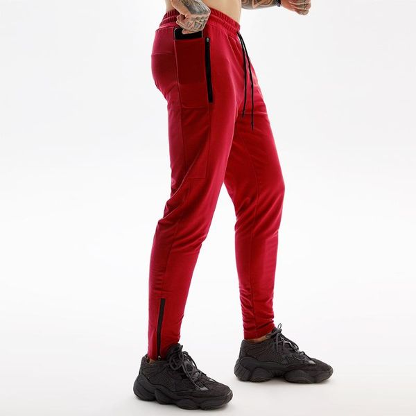 

joggers mens casual pants leisure pure color tracksuit bottoms skinny sweatpants streetwear trousers jogger men track running, Black;blue