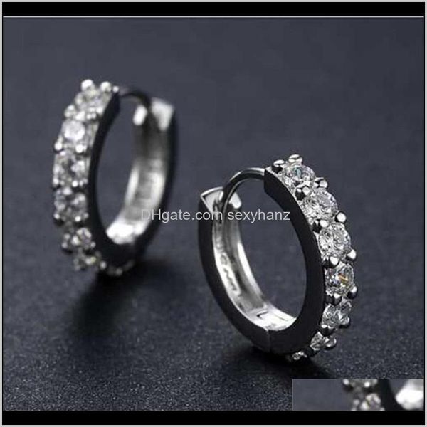 

drop delivery 2021 charms wedding stud earrings 925 sterling sier 7 cz high simulated diamonds engagement beautiful jewelry crystal ear ring, Golden;silver