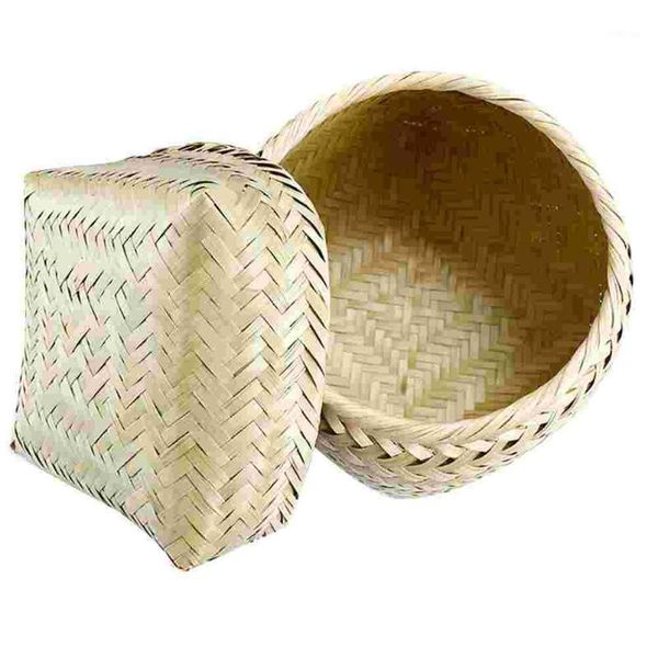 

storage bottles & jars 1pc kitchen bread basket bamboo woven craft food container