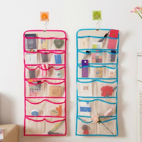 

mounted door wall hanging storage bag home sundries clothes jewelry closet organizer bags comb, cosmetics boxes & bins