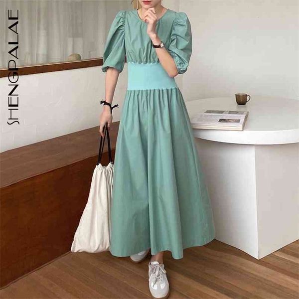 

summer women vintage loose high waist slim was thin elegant folds big swing solid color maxi dress za4541 210427, Black;gray