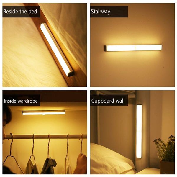 

human body induction night light wireless usb charging motion sensor cabinet wardrobe lamp for kitchen staircase backlight wall