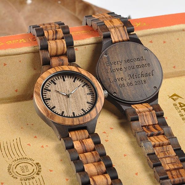 

wristwatches bobo bird engrave personalized couple watch men's wristwatch family birthday gift for son dad quartz watches engraving log, Slivery;brown