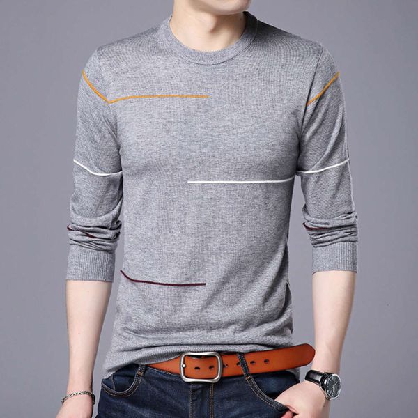 

men's sweaters sweatshirt autumn young long sleeve line pattern round neck casual comfortable sweater goj0, White;black
