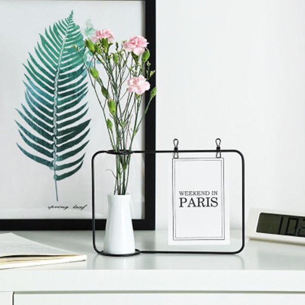 

decorative objects & figurines creative ceramic crafts nordic hydroponics vases metal po message folder racks living room deskornaments