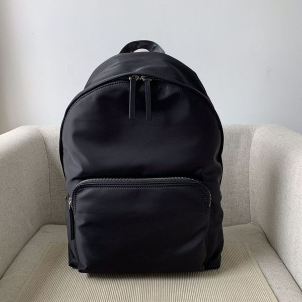 

fashion men's leisure backpack waterproof fabric leather schoolbag satchel