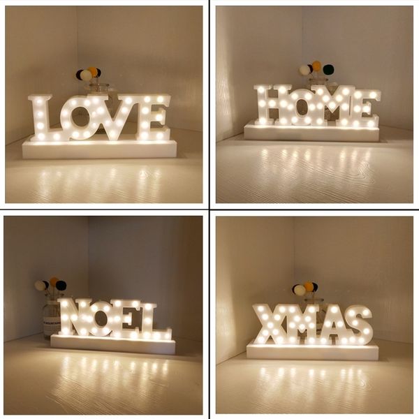 

led connected alphabet love shape decoration small night lamp