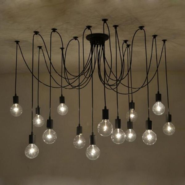 

creative black spider living room chandelier dining pendant lamb bedroom e27 lamps