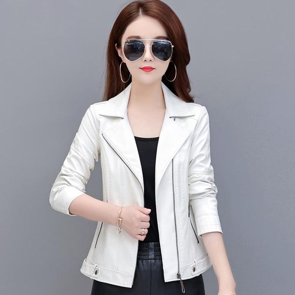 

women's jackets jacket high-end leather short pu suit collar large korean slim, Black;brown