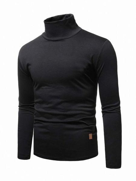 

men high neck patch detail tee j0gp#, White;black