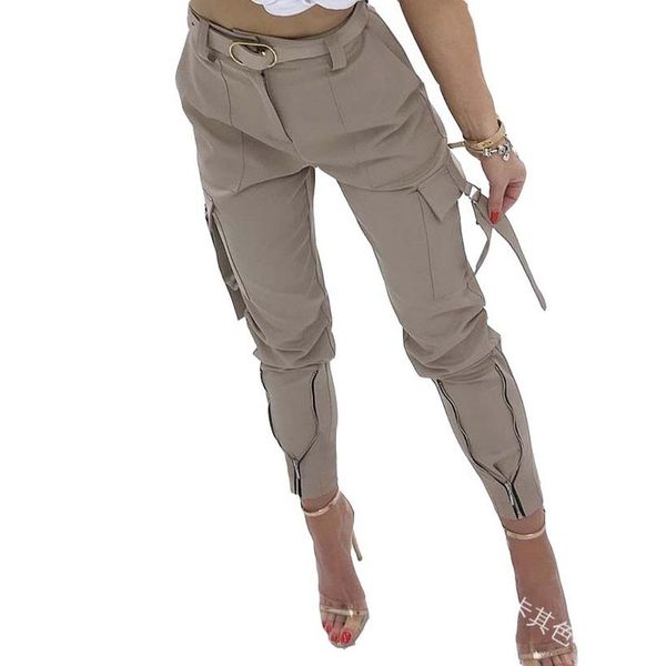 

2021 european and american overalls women's trousers casual pants (without belt), Black;white