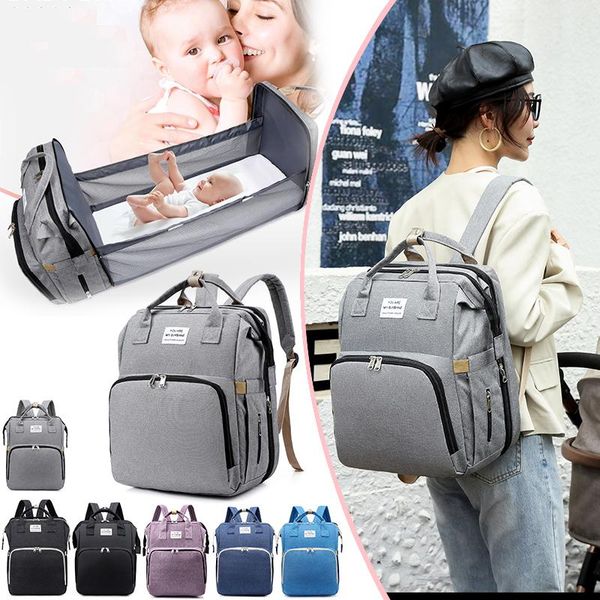 

diaper bags baby nappy bag folding travel large capacity backpack bed changing pads for care women's fashion